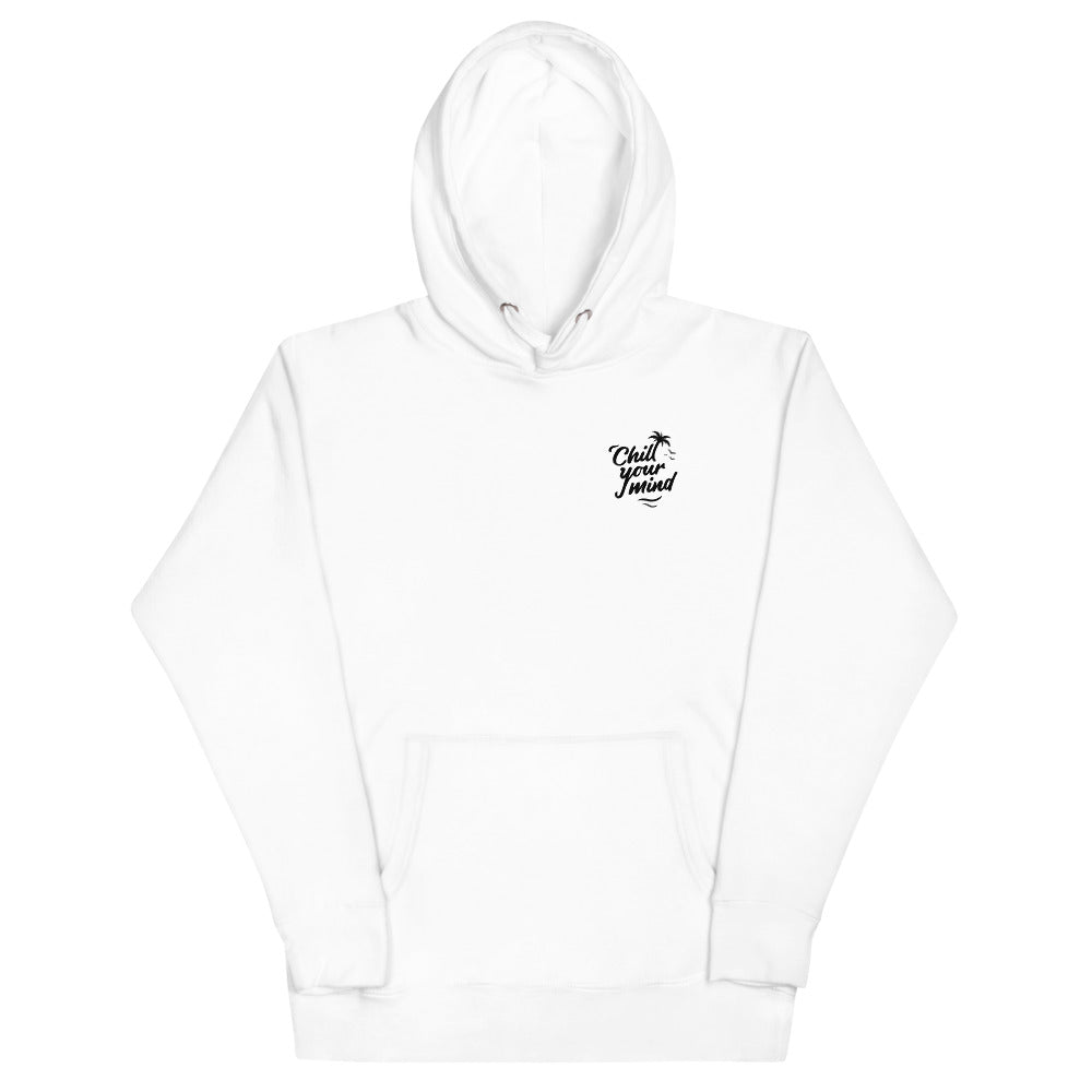 ChillYourMind - White Hoodie Front + Back Print